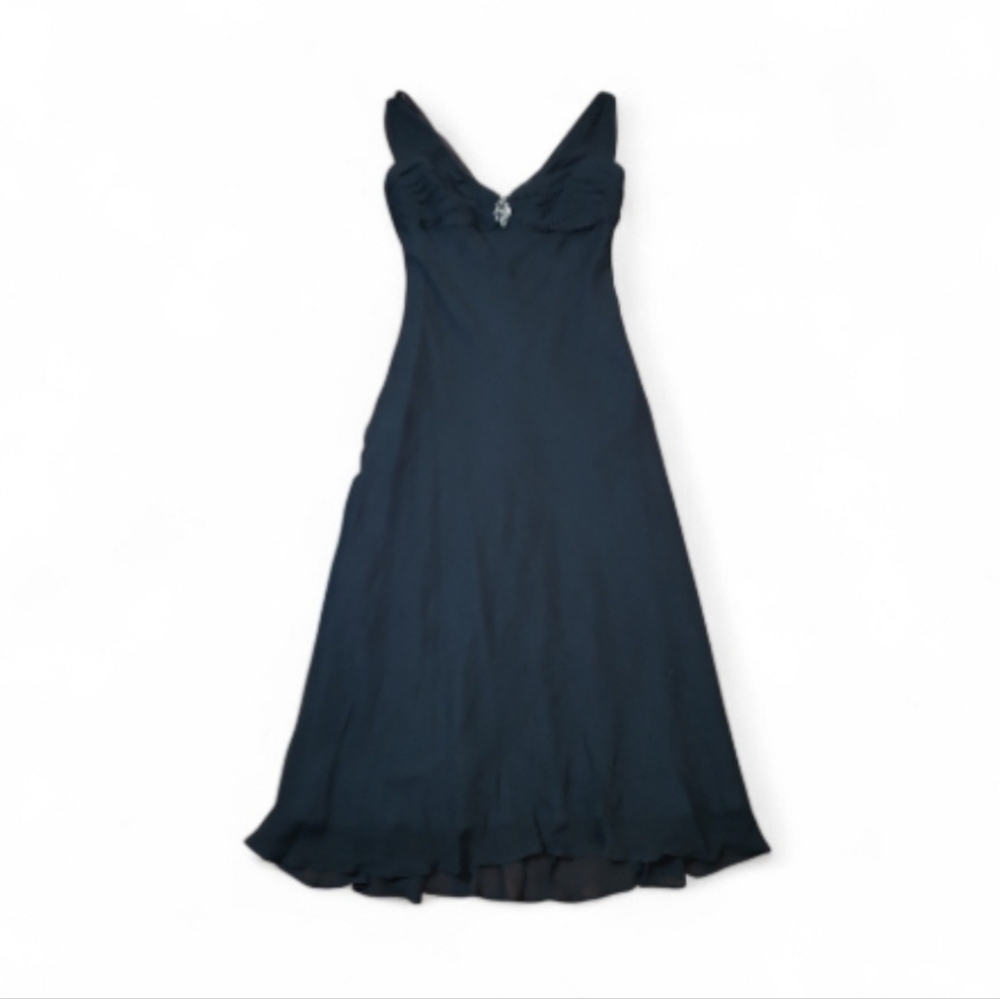 NWT Jones New York Dress 100% Silk Sleeveless Double V-neck Formal Dress size 4